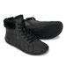 DÁMSKÉ BAREFOOT ZIMNÍ BOTY ZORA DARK BLACK, PROTETIKA, TMAVĚ ČERNÁ - DÁMSKÁ OBUV