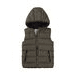 VESTA CHLAPČENSKÁ PUFFA S KAPUCŇOU, MINOTI, 7BGILET 10, KHAKI - DETSKÉ VESTY