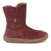 DÍVČÍ ZIMNÍ BAREFOOT BOTY TEX SUEDE  BORDEAUX, FRODDO, G3160238-1, ČERVENÁ - DĚTSKÉ ZIMNÍ BOTY