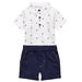 SET PENTRU BĂIEȚI - TRICOU POLO ȘI PANTALONI SCURȚI, MINOTI, SUMMER 1, ALB - TRUSE ȘI SETURI