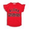 Tricou pentru fete cu mânecă scurtă, Minoti, KG TEE 23, roșu