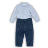 Set pentru copii din bumbac, cămașă și pantaloni, Minoti, SMART 5, albastru