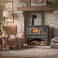 Kominek z piekarnikiem - HECHT VULCANUS GREY