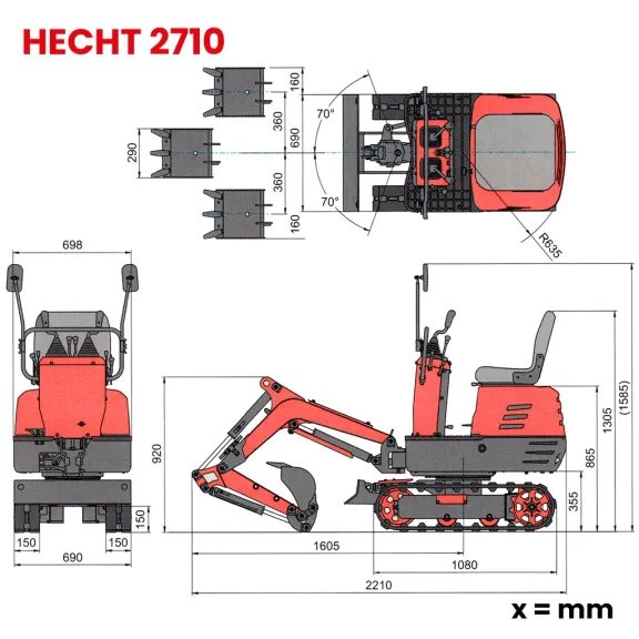 Mini koparka - HECHT 2710