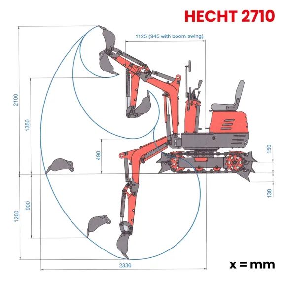 Mini koparka - HECHT 2710