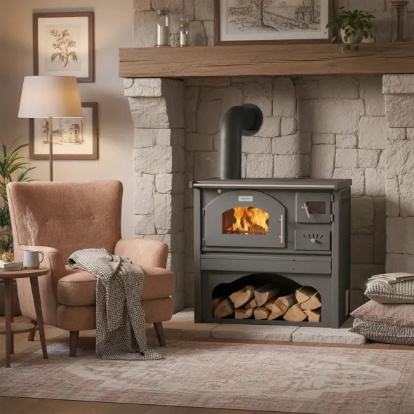 KOMINEK Z PIEKARNIKIEM - HECHT VULCANUS GREY