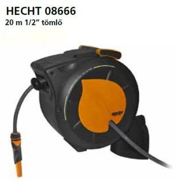 HECHT 08666 - Tömlőtartó tömlővel 1/2" 20m | Öntözéstechnika | | HECHT