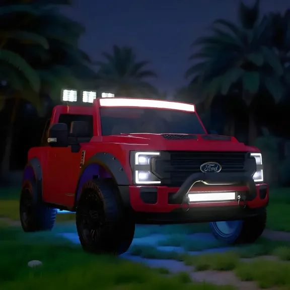 Akkumulátoros kisautó Ford F450 piros