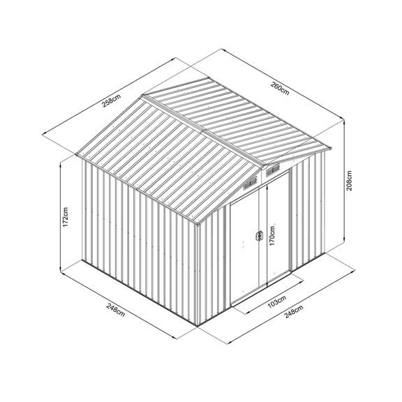 HECHT 8 X 8 PLUS - Kerti szerszámtároló ház