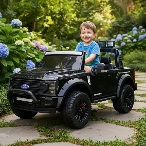Akkumulátoros kisautó Ford F450 fekete