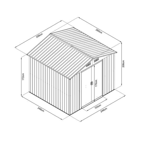 HECHT 8 X 8 PLUS - KERTI SZERSZÁMTÁROLÓ HÁZ