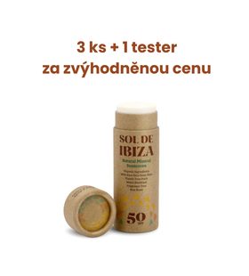 3x Sol de Ibiza opalovací krém v tyčince SPF 50 45 g + 1x tester za ZVÝHODNĚNOU CENU