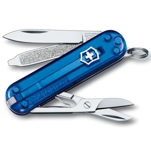 NŮŽ VICTORINOX CLASSIC SD BLUE TRANSPARENT - KAPESNÍ NOŽE - PŘÍSLUŠENSTVÍ