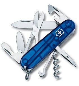 NŮŽ VICTORINOX CLIMBER BLUE TRANSPARENT - KAPESNÍ NOŽE - PŘÍSLUŠENSTVÍ