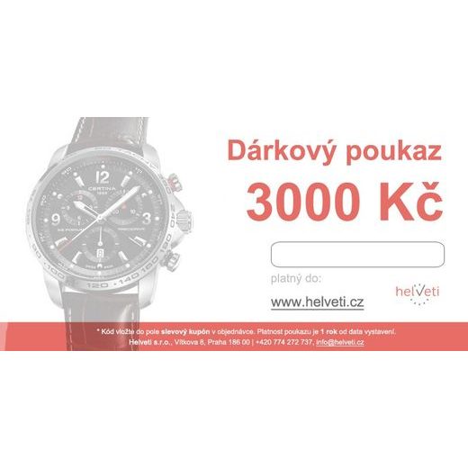 DÁRKOVÝ POUKAZ 3000 KČ - DÁRKOVÉ POUKAZY - PŘÍSLUŠENSTVÍ