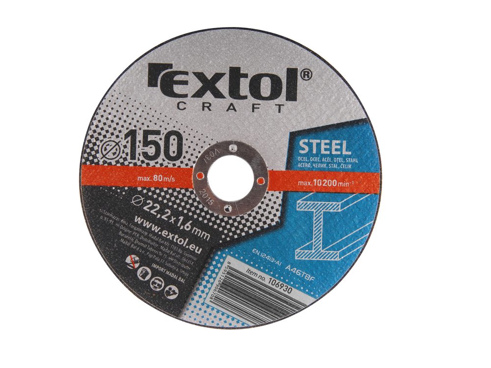 EXTOL CRAFT 106930 - kotouče řezné na kov, 5ks, 150x1,6x22,2mm