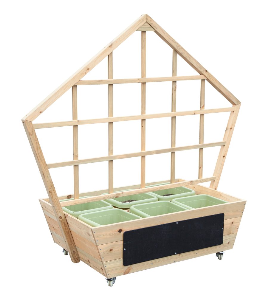 Dřevěný pětiúhelníkový záhon na kolečkách Classic World