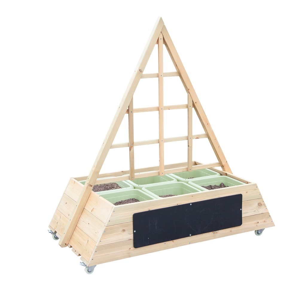 Dřevěný trojúhelníkový záhon na kolečkách Classic World