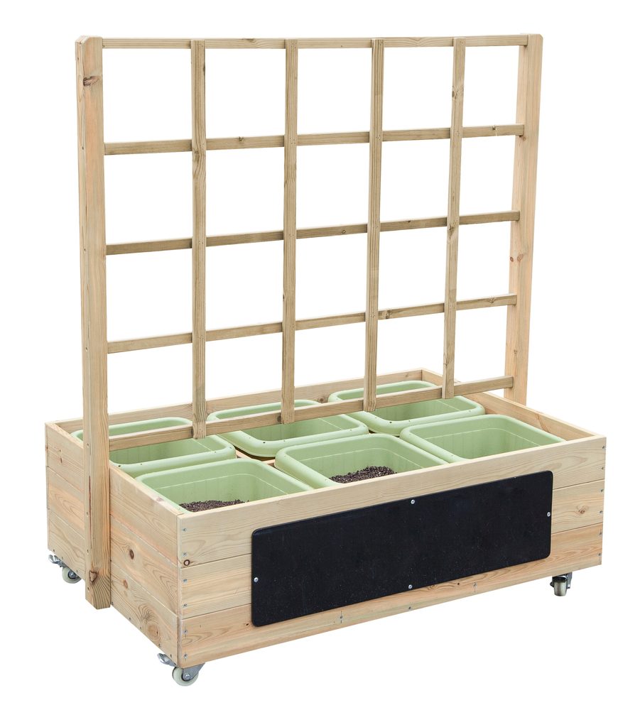 Dřevěný čtvercový záhon na kolečkách Classic World