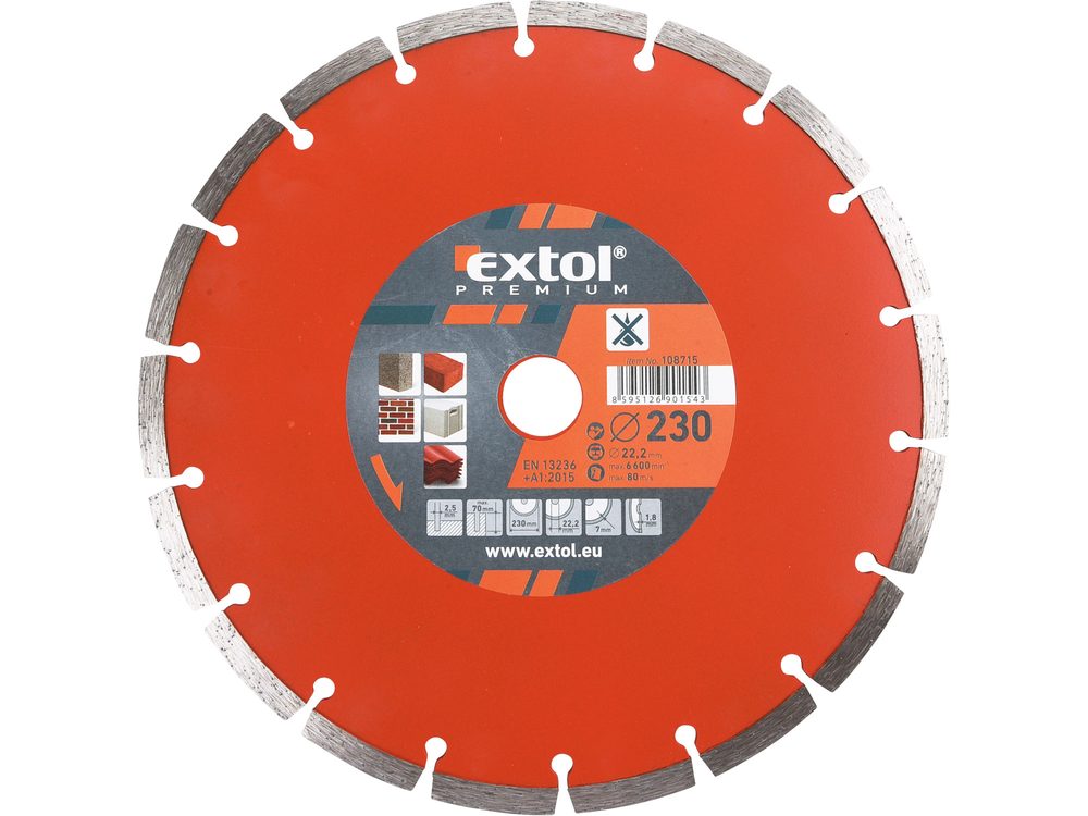 Diamantový řezný kotouč segmentový EXTOL PREMIUM 230 mm 108715