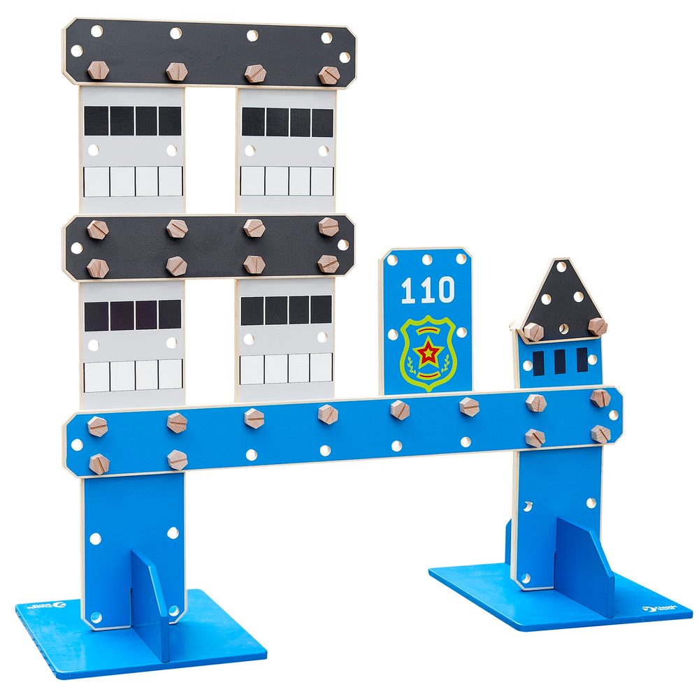 Dřevěná modrá stavební sada Classic World