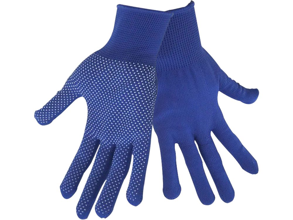 EXTOL CRAFT 99713 - rukavice z polyesteru s PVC terčíky na dlani, velikost 8