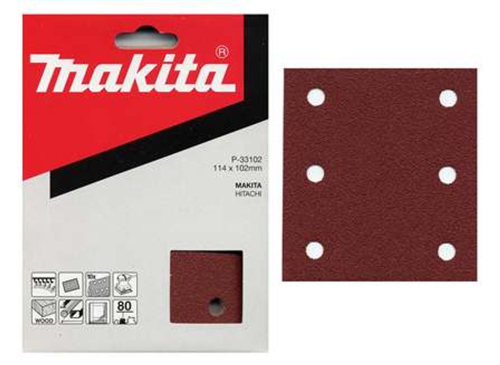 10x Brusný papír Makita 114x102 mm, K150