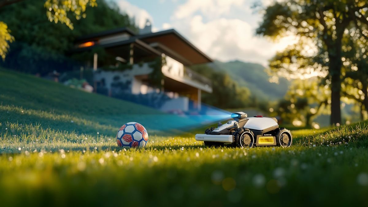 robotická sekačka s 3D a AI vizuální navigací
