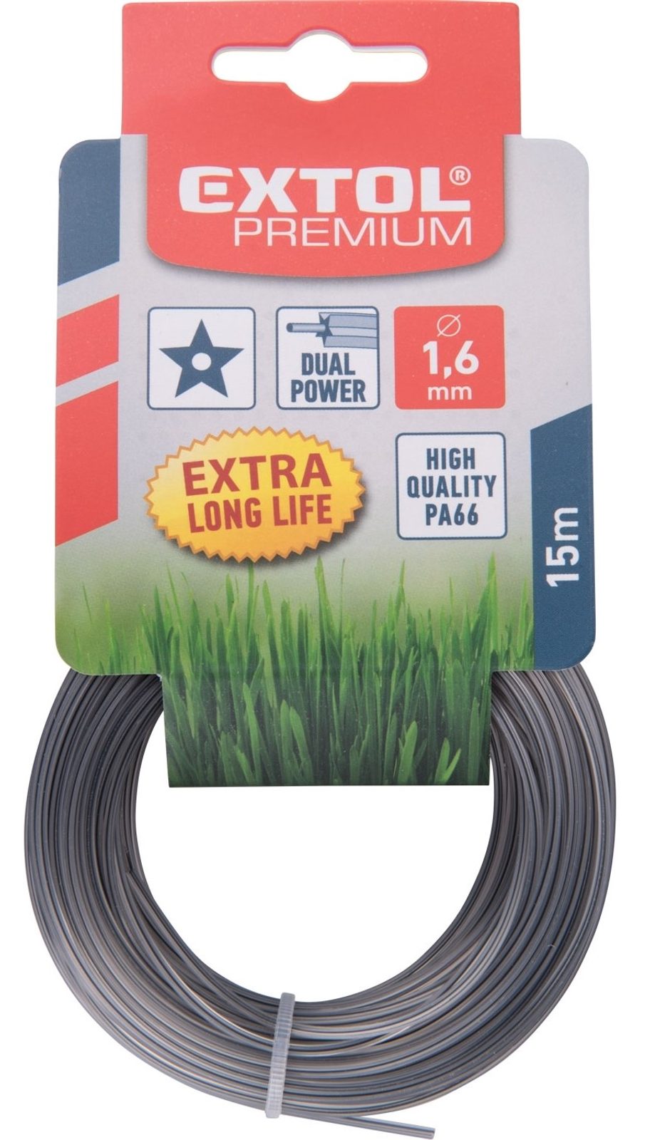 Struna s jadrom hviezdicová EXTOL PREMIUM 1,6 mm x 15 m | Jarabák