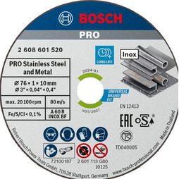 5x Rezný kotúč Bosch Expert for Inox 76mm 2608601520