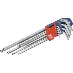 EXTOL PREMIUM 8819312 - L-kľúče IMBUS predĺžené, sada 9ks, s guličkou, 1,5-10mm