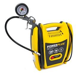 Elektrický bezolejový kompresor plus 5 ks prísl. Powerplus POWX1705