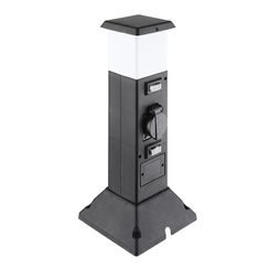 Zahradní sloupek SOLIGHT s LED osvětlením, 2 zásuvky PG05