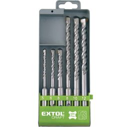 EXTOL CRAFT 23901 - vrtáky SDS PLUS príklepové do betónu, sada 6ks, ∅5-12mm, SK