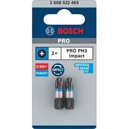 Skrutkovací bit Bosch PRO Impact Control 25 mm PH3 2 ks 2608522469
