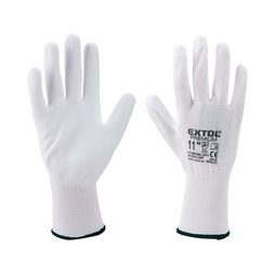 EXTOL PREMIUM 8856630 - rukavice z polyesteru polomáčané v PU, biele, veľkosť 8"