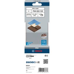 3x Brusný pás Bosch PRO X440 75 x 457 mm sada G60/80/100