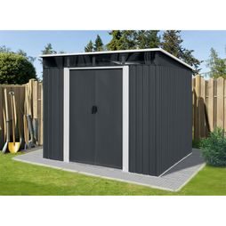 Zahradní domek s pultovou střechou Riwall PRO RMSP Anthracite LUX 2,4 x 2,8 m