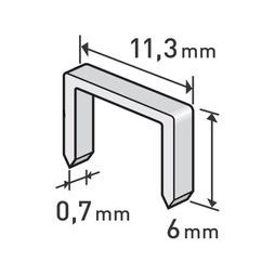 Spony, balení 1000ks, 6mm, 11,3x0,52x0,70mm EXTOL PREMIUM 8852501