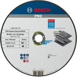 Řezný kotouč Bosch PRO Stainless Steel and Metal 230 x 1,9 mm 2608619773