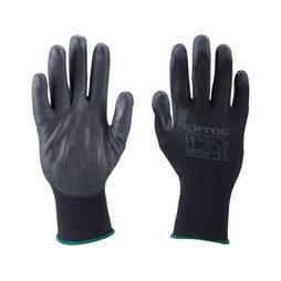 EXTOL PREMIUM 8856637 - rukavice z polyesteru polomáčané v PU, čierne, veľkosť 10"