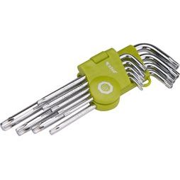 EXTOL CRAFT 66011 - L-klíče TORX, sada 9ks, T 10-50mm, vrtané