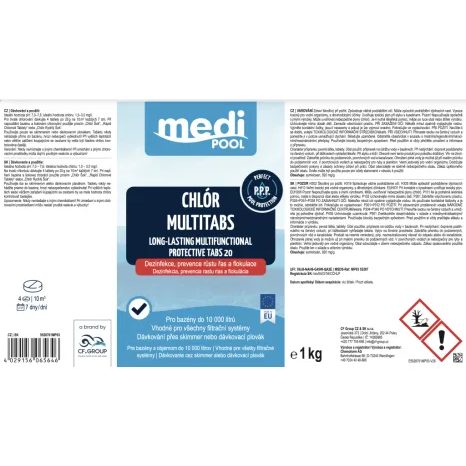 Multifunkční pomalurozpustné tablety (bez mědi) mediPOOL 20 g 1,0 kg - 3