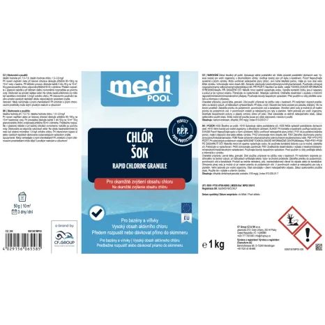 Rapid CHLÓR ŠOK - chlorový granulát mediPOOL 1,0 kg - 3