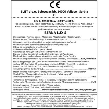 Krbová kamna BLIST Ekonomik LUX LM /BERNA LUX S - 5