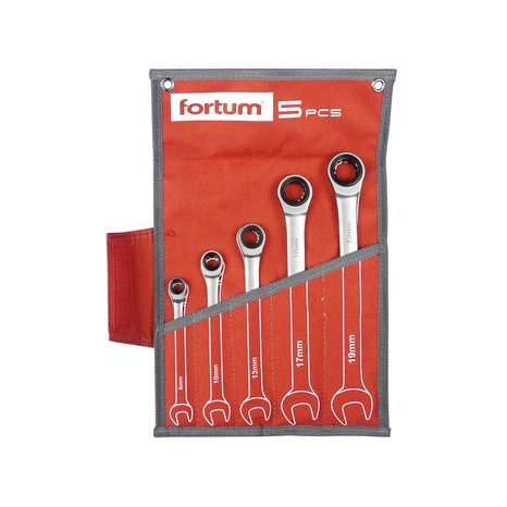 FORTUM 4720102 - klíče ráčnové očkoploché, sada 5ks, 8-19mm