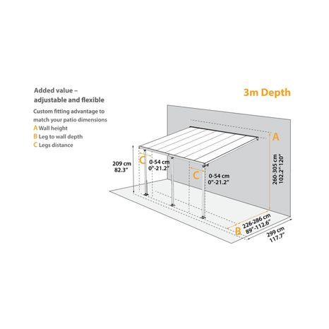 Hliníková pergola Palram Sierra 3000 bílá 3 x 3 - 9