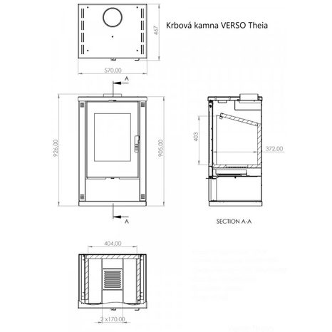 Krbová kamna VERSO Theia, slonová kost - 2