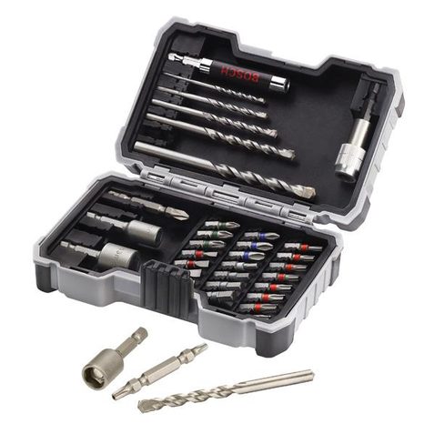 Sada spirálových vrtáků a šroubovacích nástavců Bosch Extra Hard 35ks 2607017326