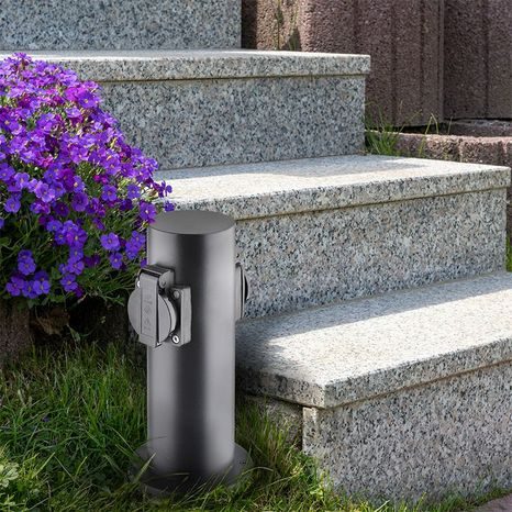 Zahradní sloupek SOLIGHT nerez ocel, 2 zásuvky PG10B - 7